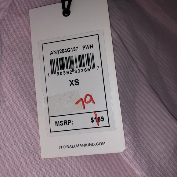 NWT 7 for all mankind off the shoulder shirt XS - Picture 8 of 8